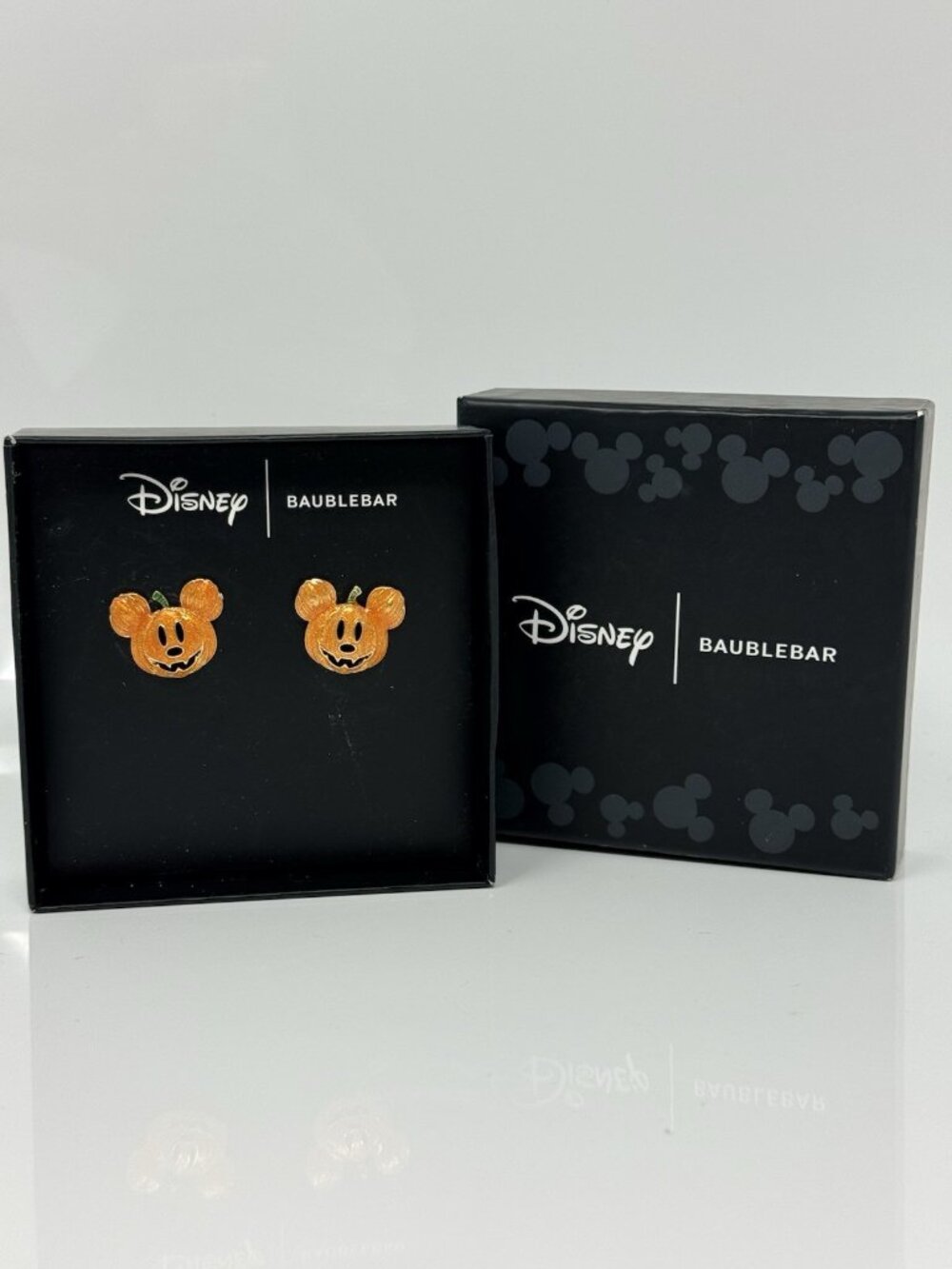 Disney Mickey Mouse Pumpkin Earrings Baublebar Halloween Enamel Stud New